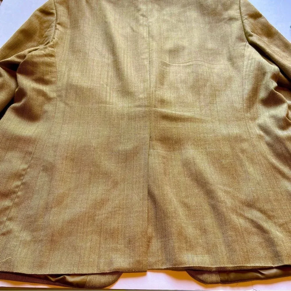 Lauren by Ralph Lauren Men's Sport Coat Camel w/lt blue pinstripe Size 48R
